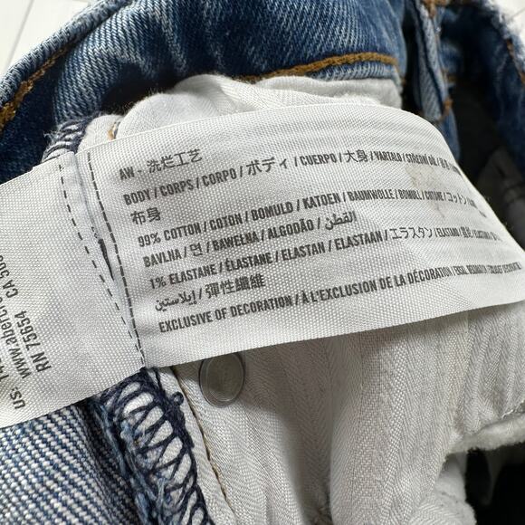 Abercrombie & Fitch Shorts Womens 26 Blue Mom High Rise Distressed Denim Cut Off - Picture 4 of 11